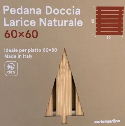 PEDANA DOCCIA CM 60X60 IN LARICE NATURALE