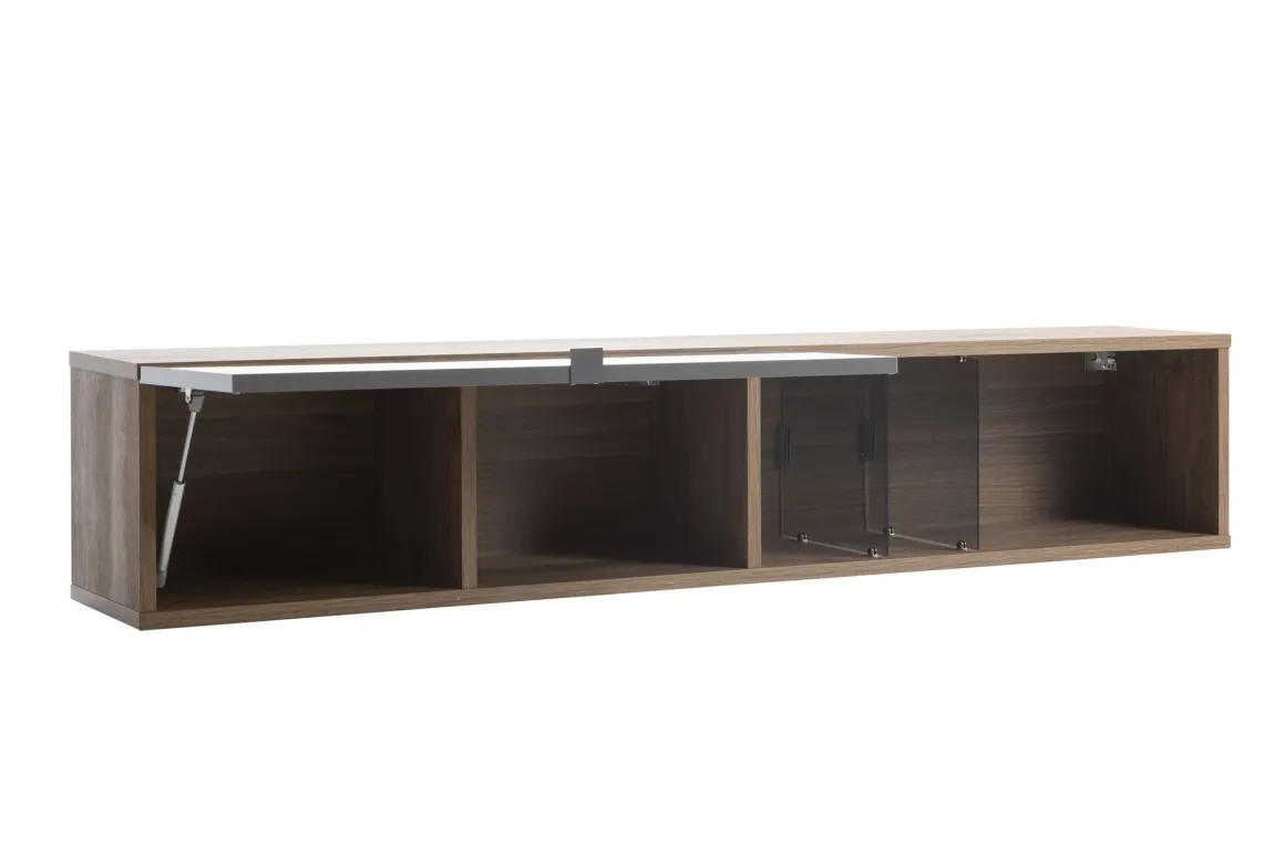 PENSILE MOD. INFINITO CM 178.4X31.5 H.33.8 NOCE BRERA E GRIGIO TITANIO LUCIDO: vendita online PENSILE MOD. INFINITO CM 178.4X31.5 H.33.8 NOCE BRERA E GRIGIO TITANIO LUCIDO in offerta
