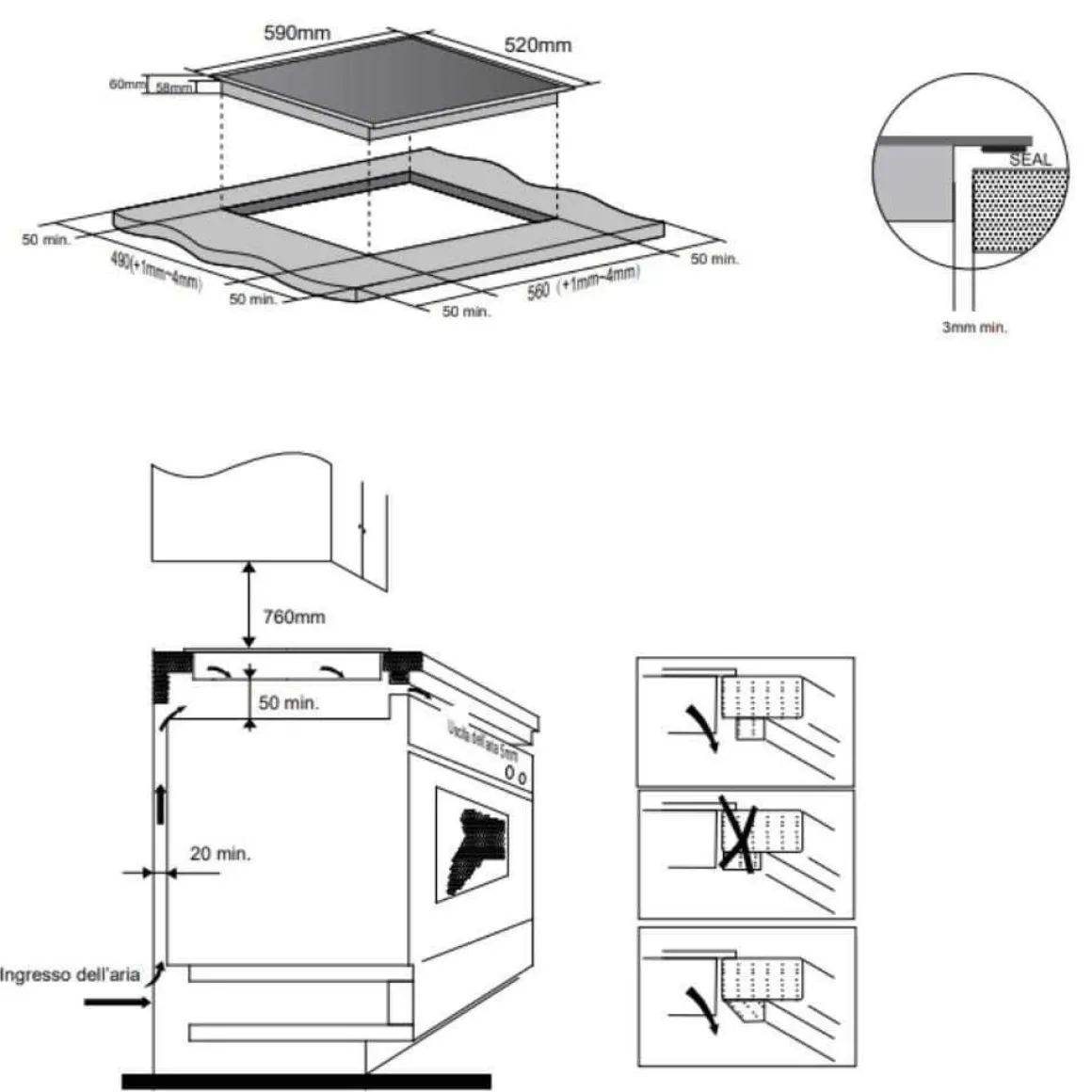 PIANO COTTURA INDUZIONE MASTER KITCHEN AD INCASSO CM 60 MKHI604BK NERO