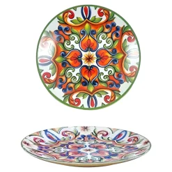 PIATTO DESSERT IN PORCELLANA LINEA FAVIGNANA DIAM. 21CM MULTICOLORE