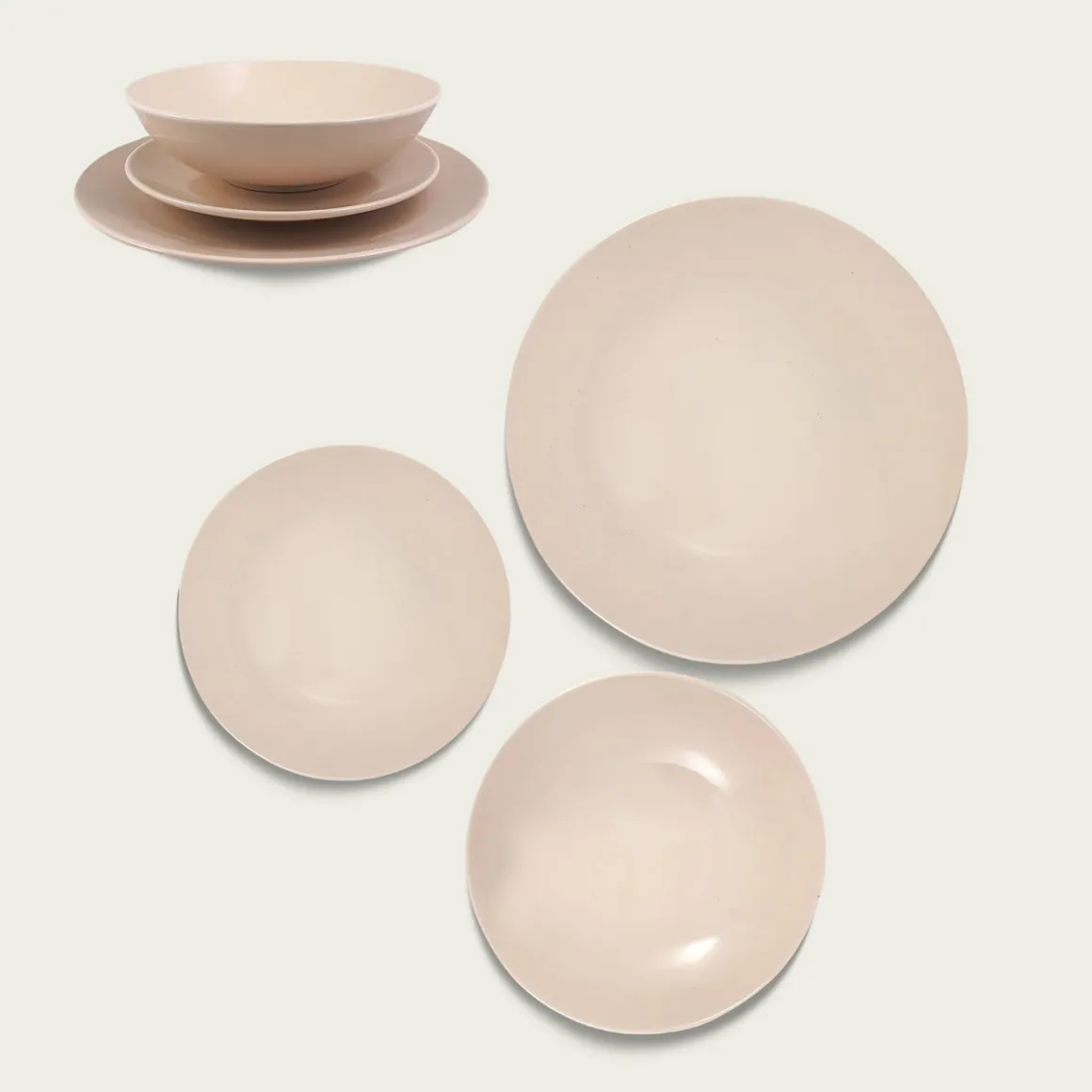 PIATTO DESSERT MONOCOLORE IN CERAMICA DIAM. 20CM CREMA