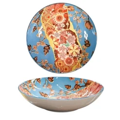 PIATTO FONDO IN PORCELLANA LINEA JAPAN DIAM. 21CM MULTICOLORE