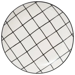 PIATTO DA DESSERT MOD. CORNER IN CERAMICA A QUADRI 20X2.3CM