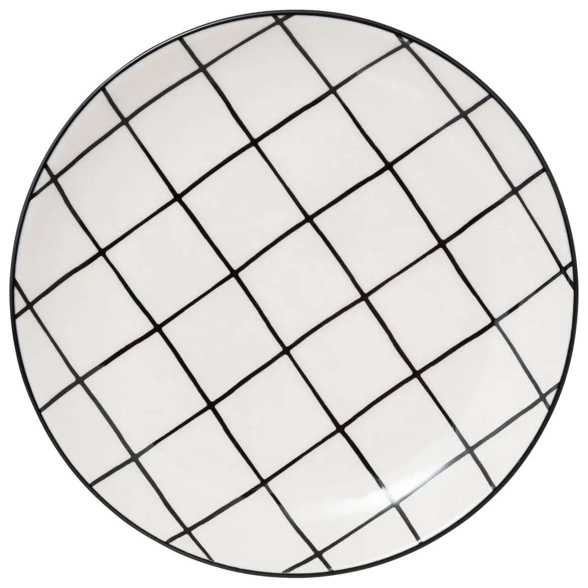 PIATTO DA DESSERT MOD. CORNER IN CERAMICA A QUADRI 20X2.3CM