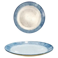 PIATTO DESSERT IN PORCELLANA LINEA MARMOREO DIAM. 20CM BLU