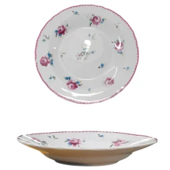 PIATTO FONDO FIORI 1 IN PORCELLANA BIANCO CON DECORO DIAM. 24CM