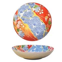 PIATTO FONDO IN PORCELLANA LINEA JAPAN II DIAM. 21CM MULTICOLORE