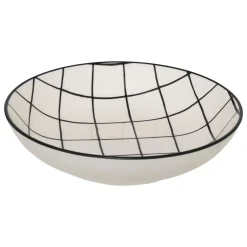 PIATTO FONDO MOD. CORNER IN CERAMICA A QUADRI 20.3X5CM