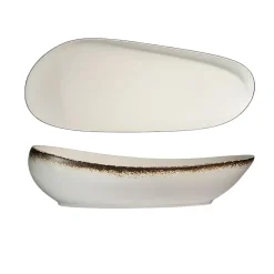 PIATTO OVALE LINEA ONDA IN PORCELLANA 30X18.5CM BIANCO