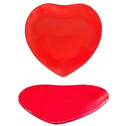 PIATTO PIANO CUORE IN CERAMICA ROSSO 25X25CM