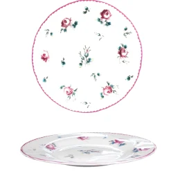PIATTO PIANO FIORI 1 IN PORCELLANA BIANCO CON DECORO DIAM. 27CM