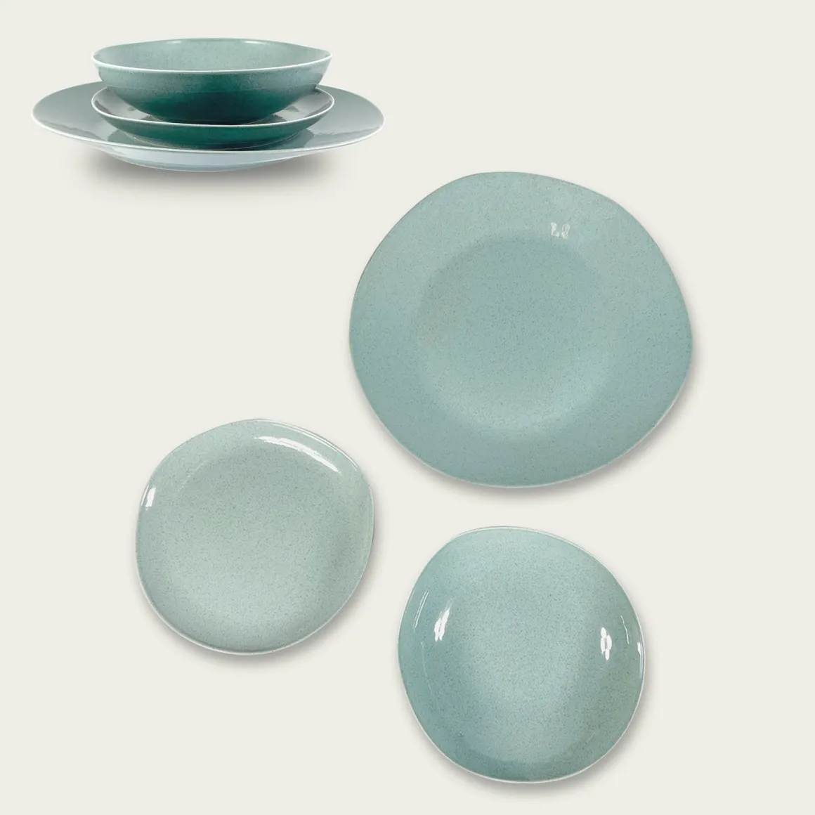 PIATTO PIANO IN CERAMICA ALTERNATIVE SOHO DIAM. 30CM BLU