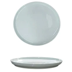 PIATTO PIANO IN CERAMICA LINEA FONT DIAM. 27CM ACQUA