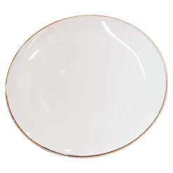 PIATTO PIANO IN PORCELLANA LINEA RING DIAM. 20CM BIANCO