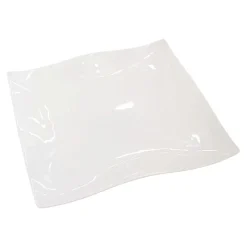 PIATTO PIANO IN PORCELLANA LINEA HELTON DIAM. 26CM BIANCO