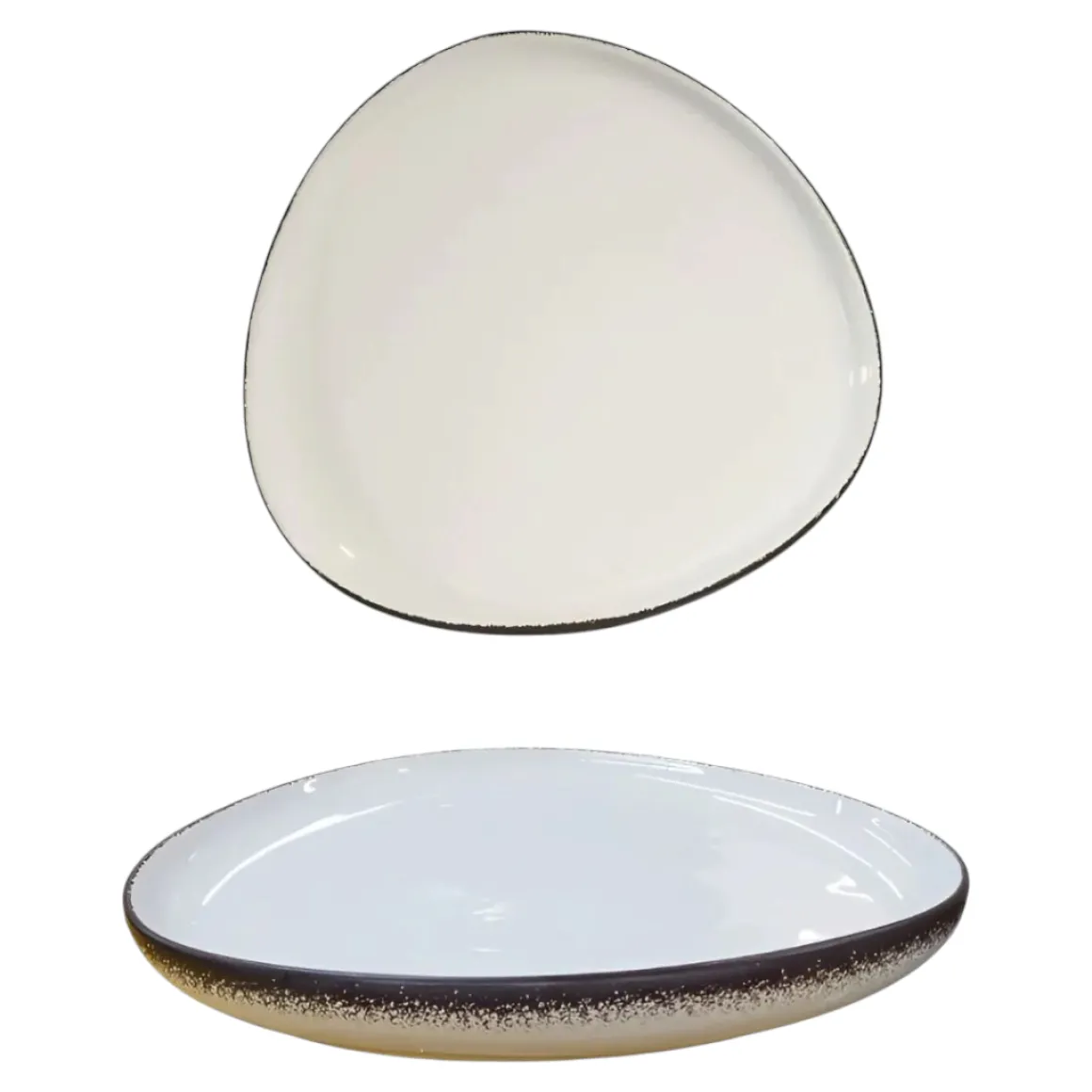 PIATTO PIANO IN PORCELLANA LINEA ONDA 30X29CM BIANCO