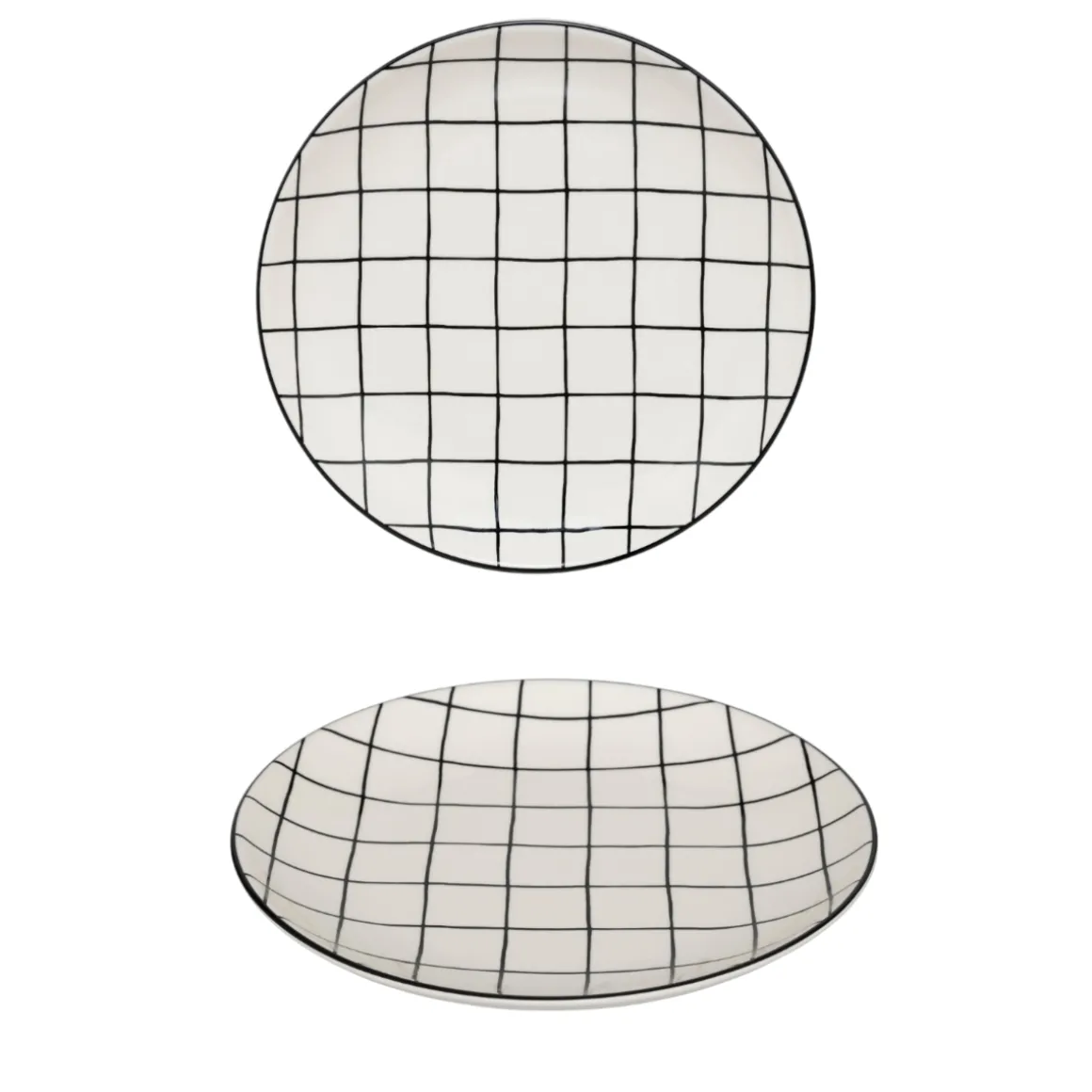 PIATTO PIANO MOD. CORNER IN CERAMICA A QUADRI 27X3.2CM