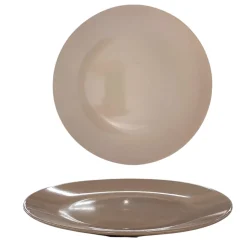 PIATTO PIANO MONOCOLORE IN CERAMICA DIAM. 26CM TORTORA