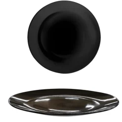 PIATTO PIANO MONOCOLORE IN CERAMICA DIAM. 26CM NERO