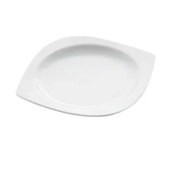 PIATTO PIANO OVALE IN PORCELLANA CARLOTTA/RAMADA 14X13CM BIANCO