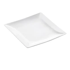 PIATTO QUADRO IN PORCELLANA CARLOTTA/RAMADA 17X17CM BIANCO