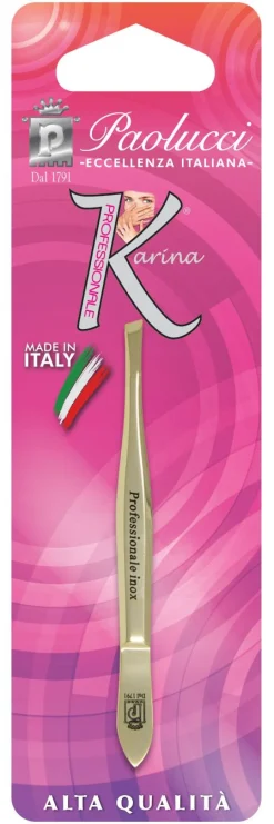 PINZETTA DORATA CON PUNTE OBLIQUE - LINEA KARINA: vendita online PINZETTA DORATA CON PUNTE OBLIQUE - LINEA KARINA in offerta