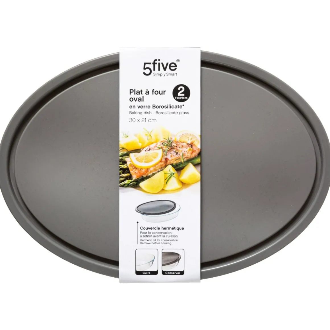 PIROFILA IN VETRO CON COPERCHIO 30.5X21.5CM 2.4LT