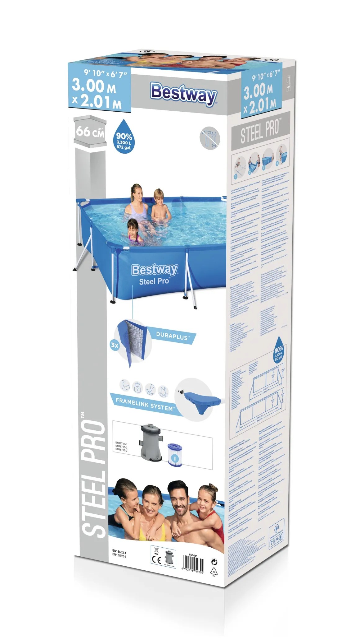 PISCINA STEEL PRO FRAME DI CM 300X201 E H 66