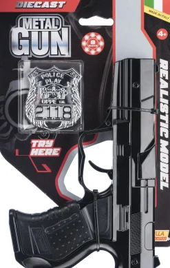 PISTOLA POLICE BLACK 8 COLPI - METAL GUN - TRY ME: vendita online PISTOLA POLICE BLACK 8 COLPI - METAL GUN - TRY ME in offerta
