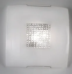 PLAFONIERA 2 LUCI TIFFANY BIANCA 40X40CM - 2XE27: vendita online PLAFONIERA 2 LUCI TIFFANY BIANCA 40X40CM - 2XE27 in offerta