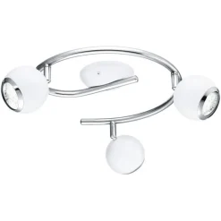 PLAFONIERA 3 LUCI BIMEDA BIANCO/CROMATO 29CM - 3X2,8W 3X240lm 3000K GU10: vendita online PLAFONIERA 3 LUCI BIMEDA BIANCO/CROMATO 29CM - 3X2,8W 3X240lm 3000K GU10 in offerta