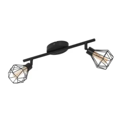 PLAFONIERA 2 LUCI ZAPATA 1 NERA 36CM - 2X360lm 3000K 3W: vendita online PLAFONIERA 2 LUCI ZAPATA 1 NERA 36CM - 2X360lm 3000K 3W in offerta