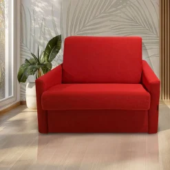 POLTRONA LETTO MOD. MADRID CON RETE ELETTROSALDATA IN TESSUTO ROSSO: vendita online POLTRONA LETTO MOD. MADRID CON RETE ELETTROSALDATA IN TESSUTO ROSSO in offerta