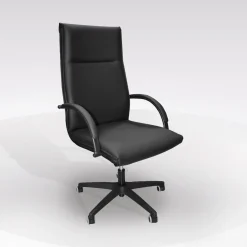 POLTRONA UFFICIO CROMA H IN ECOPELLE NERA: vendita online POLTRONA UFFICIO CROMA H IN ECOPELLE NERA in offerta