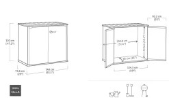 PORTA ATTREZZI PATIO-STORE 139,5X77 H 120CM GRIGIO : vendita online PORTA ATTREZZI PATIO-STORE 139,5X77 H 120CM GRIGIO in offerta