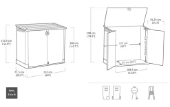 PORTA ATTREZZI STORE-IT-OUT MIDI CM 132X71,5 H.113,5 NERO/GRIGIO: vendita online PORTA ATTREZZI STORE-IT-OUT MIDI CM 132X71,5 H.113,5 NERO/GRIGIO in offerta