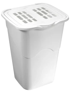 PORTABIANCHERIA IN POLIPROPILENE BIANCO 53,5X40X36,5CM DA 50LT CON COPERCHIO : vendita online PORTABIANCHERIA IN POLIPROPILENE BIANCO 53,5X40X36,5CM DA 50LT CON COPERCHIO in offerta