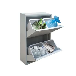 PORTARIFIUTI CM 60X25X92 IN METALLO GRIGIO: vendita online PORTARIFIUTI CM 60X25X92 IN METALLO GRIGIO in offerta