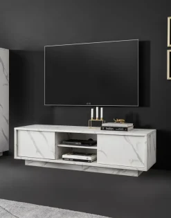 PORTA TV CARRARA EFFETTO MARMO BIANCO: vendita online PORTA TV CARRARA EFFETTO MARMO BIANCO in offerta