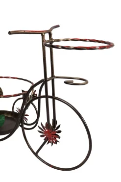 Portavasi a forma di bicicletta in ferro battuto
