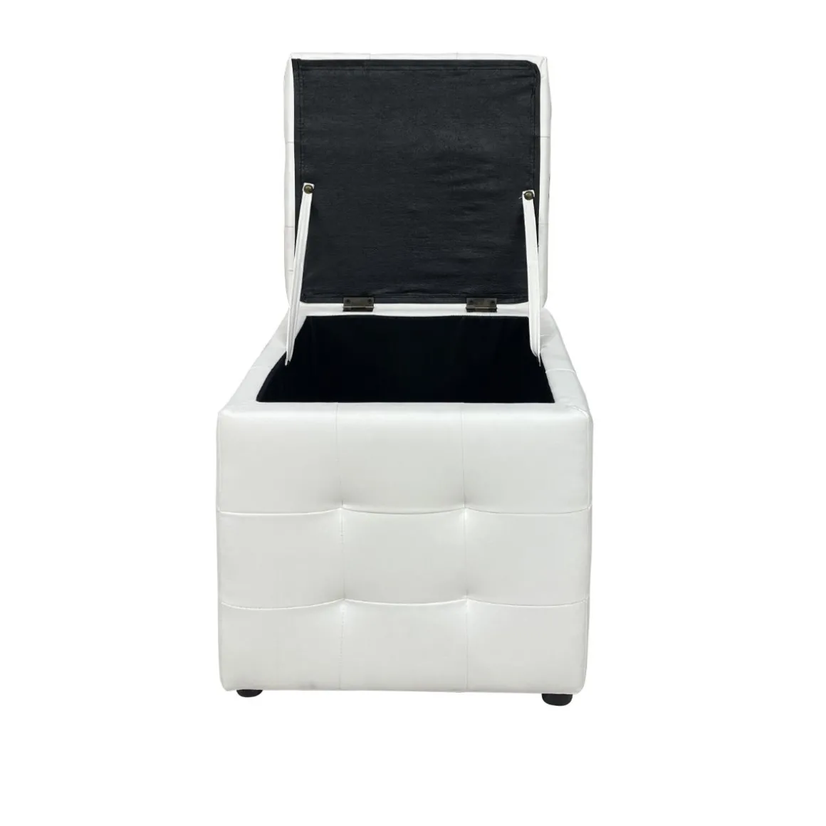 POUF CONTENITORE CM 44X44 H. 45 IN ECOPELLE BIANCO : vendita online POUF CONTENITORE CM 44X44 H. 45 IN ECOPELLE BIANCO in offerta
