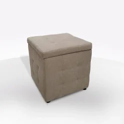 POUF CONTENITORE CM 44X44 H. 45 IN TESSUTO TORTORA: vendita online POUF CONTENITORE CM 44X44 H. 45 IN TESSUTO TORTORA in offerta