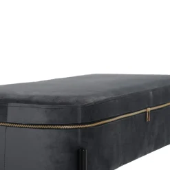 POUF CON ZIP 90X37 H. 45 IN VELLUTO E METALLO: vendita online POUF CON ZIP 90X37 H. 45 IN VELLUTO E METALLO in offerta