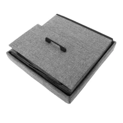 POUFF CONTENITORE PIEGHEVOLE CM 40X40 H. 40 TESSUTO GRIGIO: vendita online POUFF CONTENITORE PIEGHEVOLE CM 40X40 H. 40 TESSUTO GRIGIO in offerta