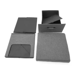 POUFF CONTENITORE PIEGHEVOLE CM 40X40 H. 40 TESSUTO GRIGIO: vendita online POUFF CONTENITORE PIEGHEVOLE CM 40X40 H. 40 TESSUTO GRIGIO in offerta
