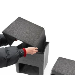 POUFF CONTENITORE PIEGHEVOLE CM 40X40 H. 40 TESSUTO GRIGIO: vendita online POUFF CONTENITORE PIEGHEVOLE CM 40X40 H. 40 TESSUTO GRIGIO in offerta