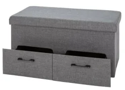 POUFF CONTENITORE PIEGHEVOLE CM 78X40 H. 40 IN TESSUTO GRIGIO: vendita online POUFF CONTENITORE PIEGHEVOLE CM 78X40 H. 40 IN TESSUTO GRIGIO in offerta