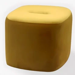 POUF QUADRATO CM 40X40X H. 34 IN VELLUTO GIALLO: vendita online POUF QUADRATO CM 40X40X H. 34 IN VELLUTO GIALLO in offerta