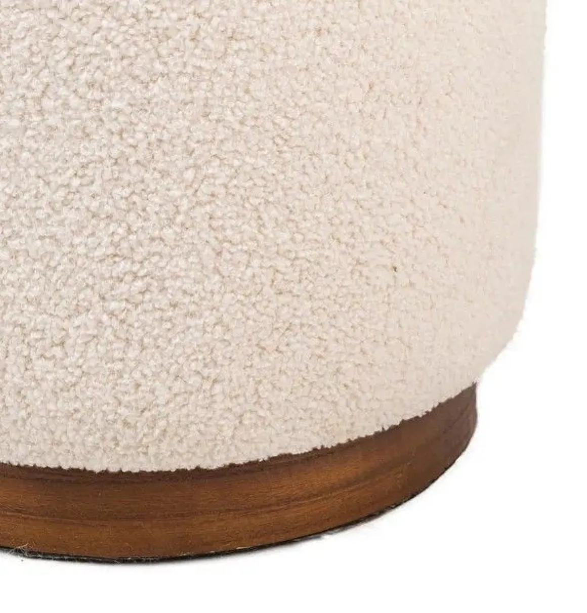 POUF ROTONDO DIAM. CM 40 H. 45 IN TESSUTO EFFETTO BOUCLE' BIANCO: vendita online POUF ROTONDO DIAM. CM 40 H. 45 IN TESSUTO EFFETTO BOUCLE' BIANCO in offerta