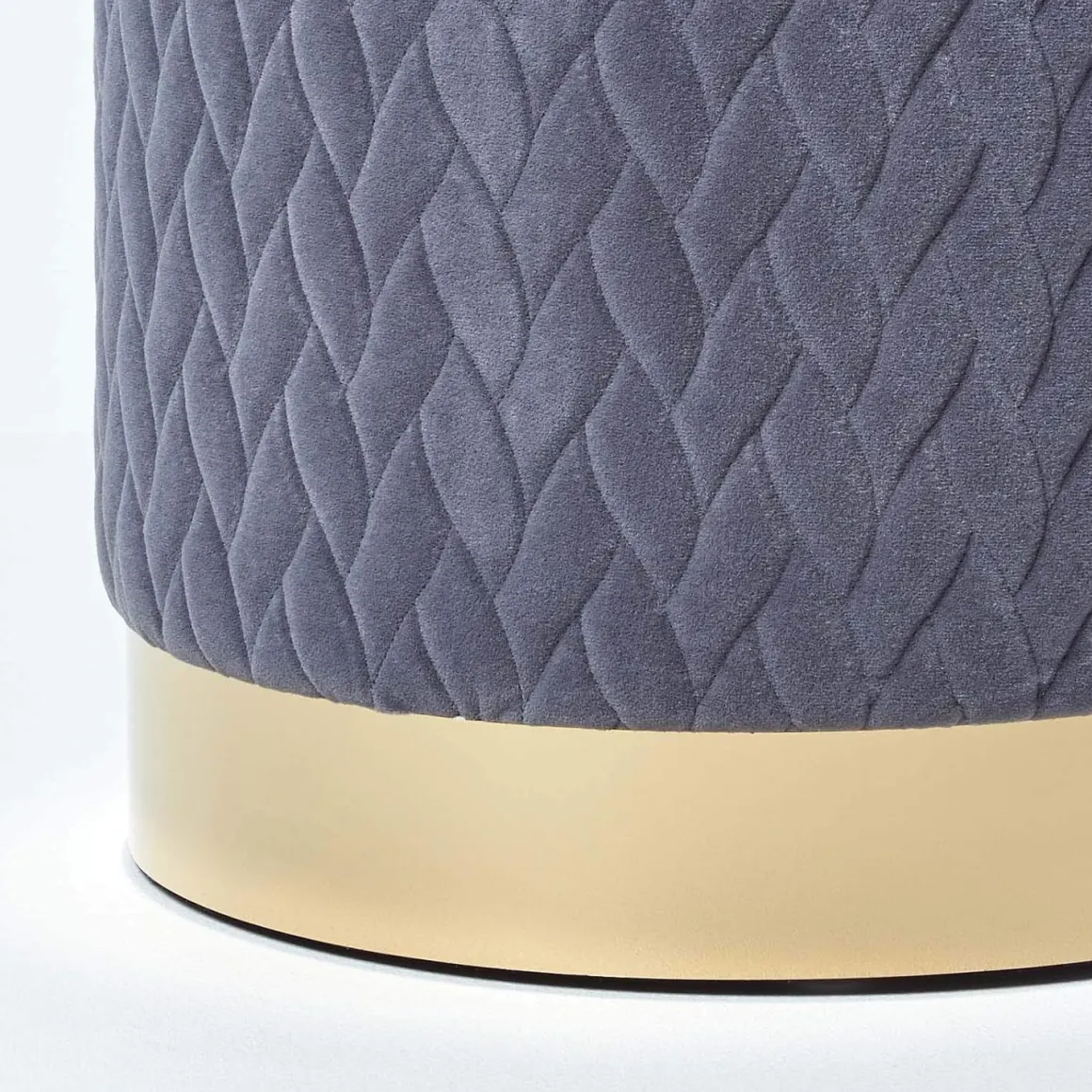 POUF ROTONDO DIAM. CM 42 H. 39 IN VELLUTO GRIGIO : vendita online POUF ROTONDO DIAM. CM 42 H. 39 IN VELLUTO GRIGIO in offerta